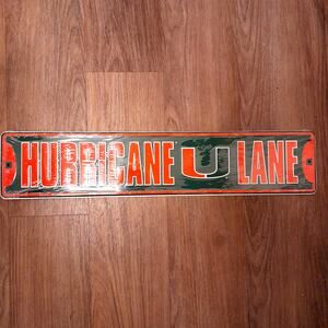 NCAA Miami Hurricanes Metal Street Sign 24" X 5" S Wall Art New The U UM
